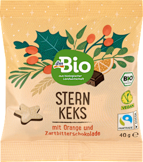Sternkeks mit Orange Zartbitterschokolade dmBio