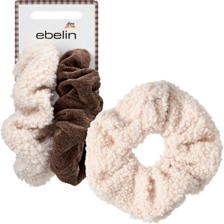 Scrunchies Teddystoff & Cord, beige/braun ebelin