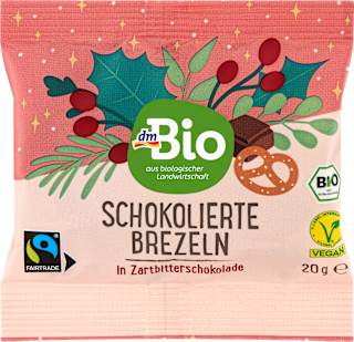 Schokolierte Brezeln, Zartbitterschokolade, Adventskalender zum Selbstgestalten 2026 dmBio