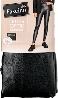 Leggings in glänzender Leder-Optik schwarz Gr. 38/40 Fascino
