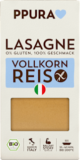 Nudeln, Lasagne aus Vollkornreis, glutenfrei PPURA