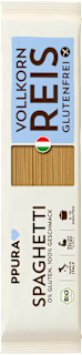 Nudeln, Spaghetti aus Vollkornreis, glutenfrei PPURA