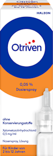 Otriven 0,05 % Nasenspray (Dosierspray) ohne Konservierungsstoffe für Kinder (2-12 Jahre) Otriven