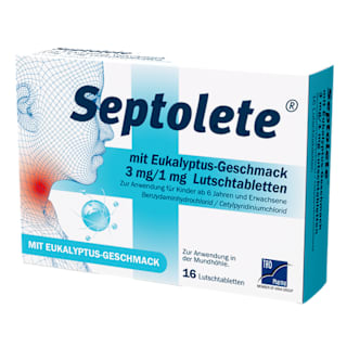 Septolete mit Eukalyptus-Geschmack 3 mg/1 mg Lutschtabletten Septolete