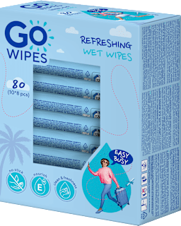 Osviežujúce vlhčené utierky GO WIPES