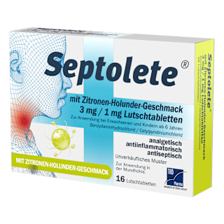 Septolete mit Zitronen-Holunder-Geschmack 3mg/1mg Lutschtabletten Septolete