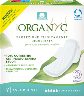 Assorbenti notte con ali in cotone bio ORGANYC