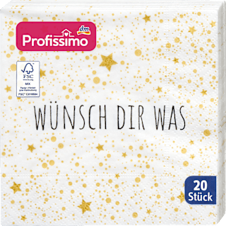 Cocktailserviette Wünsch dir was 25x25cm Profissimo