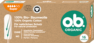 100 % Organic Cotton tampóny Super o.b.