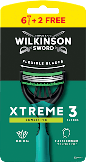 Pánske jednorazové holiace strojčeky Xtreme3 Sensitive WILKINSON SWORD
