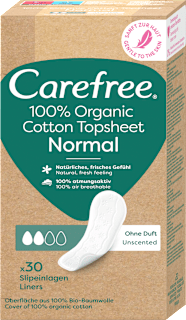 Slipové vložky 100 % Organic Normal - neparfumované Carefree