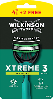 Pánske jednorazové holiace strojčeky Xtreme 3 Sensitive Comfort WILKINSON SWORD