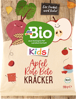 Детски крекери с ябълка и червено цвекло, 3+г dmBio