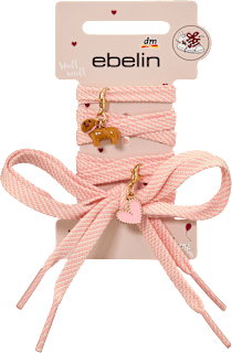 Schnürsenkel mit Charms, Dackel & Herz, rosa ebelin