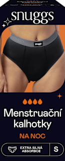 Menštruačné nohavičky na noc, čierne, veľ. S snuggs