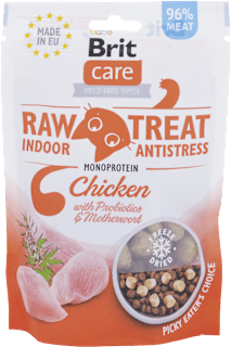 Pochúťka pre mačky care Raw Treat Indoor Antistress Brit