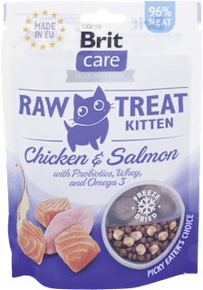 Pochúťka pre mačiatka care Raw Treat Kitten Brit