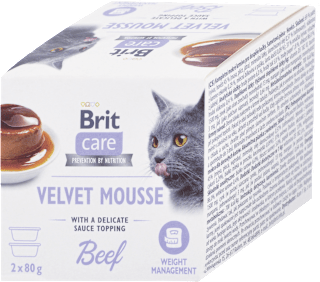 Krmivo pre mačky v miske care Velvet Mousse hovädzie Brit