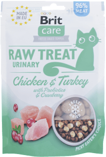 Pochúťka pre mačky care Raw Treat Urinary Brit