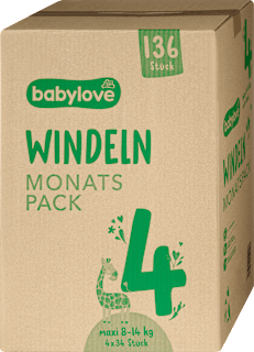 Öko pelenka, 4-es méret, 8-14 kg, havi csomag babylove