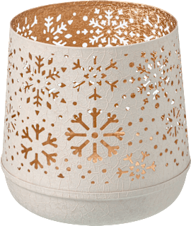 Metallwindlicht Schneeflocken, creme (16 cm) Dekorieren & Einrichten