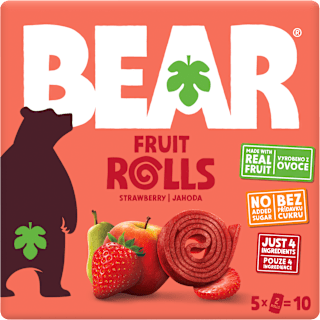 rolované ovocné plátky s příchutí jahoda 5x20 g Bear