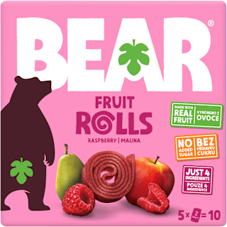 rolované ovocné plátky s příchutí malina 5x20 g Bear