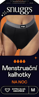 Menštruačné nohavičky na noc, čierne, veľ. M snuggs