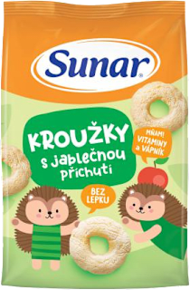 křupky Prstýnky s příchutí jablko Sunar
