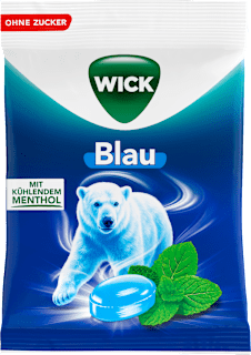 Bonbons Blau mit Menthol zuckerfrei WICK