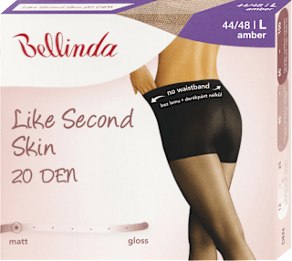 Hlačne nogavice Like Second Skin, 20 DEN, 44-48, amber Bellinda