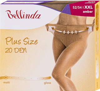 punčochové kalhoty Plus Size, 52/54, amber Bellinda