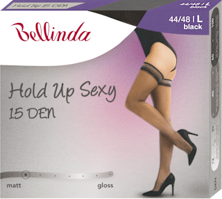 samodržící punčochy Hold Up Sexy černé, vel. 44-48 Bellinda