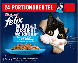 Nassfutter Katze So gut wie es aussieht Geschmacksvielfalt aus dem Wasser Felix