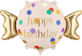 Folienballon Bonbon "happy birthday" ohne Helium (61x37 cm) PartyDeco