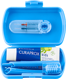 Детски комплект за устна хигиена 6-12 г., син цвят CURAPROX