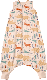 Schlafsack mit Beinen 3 TOG mit Tier-Muster, beige, 100 cm ALANA