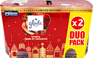 svíčka Twinging Apple & Cinnamon DUO glade