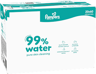 Vlhčené utierky 99% water 20 x 60 Pampers