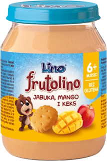 Frutolino kašica jabuka, mango i keks, 6+ mj. Lino