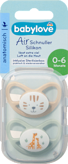 Schnuller Air Silikon anatomisch, beige/mintgrün,  Gr. 1, 0-6 Monate babylove