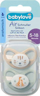 Schnuller Air Silikon anatomisch, beige/mintgrün,  Gr. 2, 5-18 Monate babylove