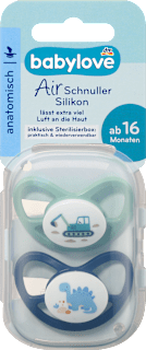Schnuller Air Silikon anatomisch, mintgrün/blau,  Gr. 3, ab 16 Monaten babylove