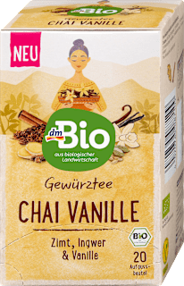 Gewürztee, Chai Vanille mit Zimt, Ingwer & Vanille (20 Beutel) dmBio