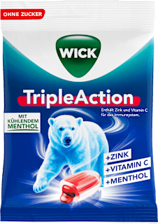 Bonbons TripleAction mit Menthol zuckerfrei WICK