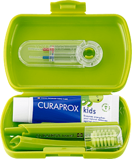 Детски комплект за устна хигиена 6-12 г., зелен цвят CURAPROX