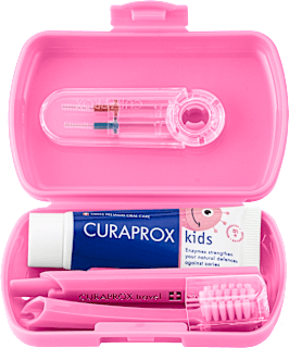 Детски комплект за устна хигиена 6-12 г., розов цвят CURAPROX