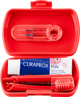 Детски комплект за устна хигиена 6-12 г., червен цвят
 CURAPROX