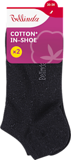 dámské ponožky Cotton In Shoe, velikost 35-38, černé Bellinda
