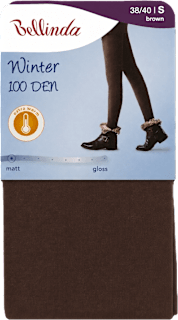 punčochové kalhoty WINTER 100DEN, velikost 38/40 S, hnědá Bellinda